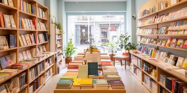 Interior acogedor de una librería en Santa Cruz de Tenerife con estanterías de libros y mesa de novedades